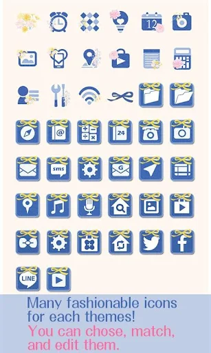 Flower Theme-Blue Gingham- screenshot 4