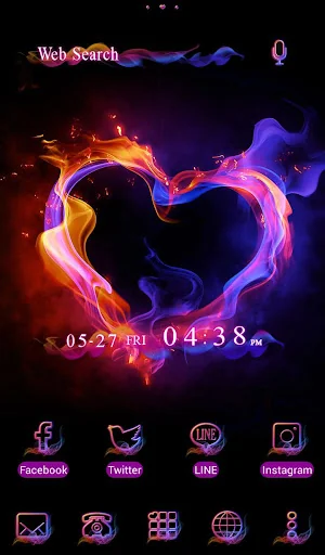 Flame Heart Theme +HOME screenshot 1