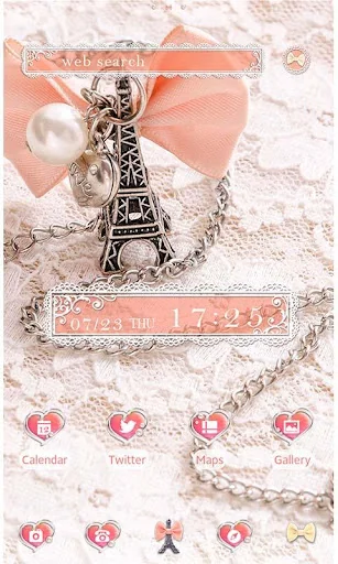 Cute Theme-Girly Eiffel Tower- screenshot 1