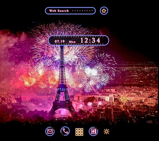 Eiffel Tower Fireworks Theme