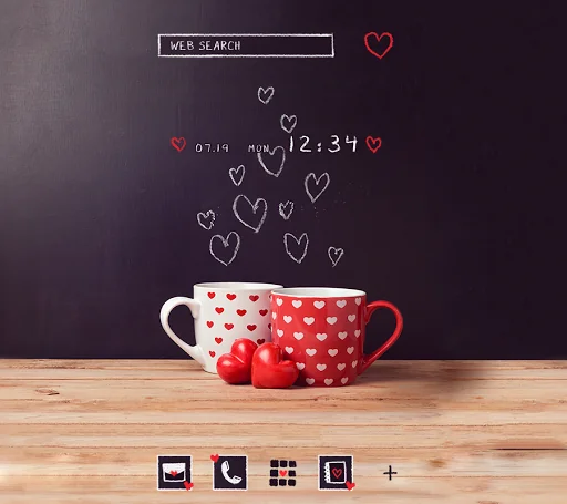 Pair Mugs with HeartsTheme