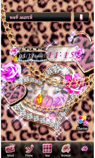 Leopard Hearts Wallpaper Theme screenshot 1