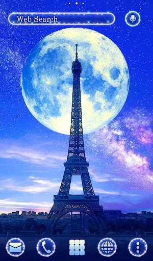 Full Moon Eiffel Tower Theme screenshot 1