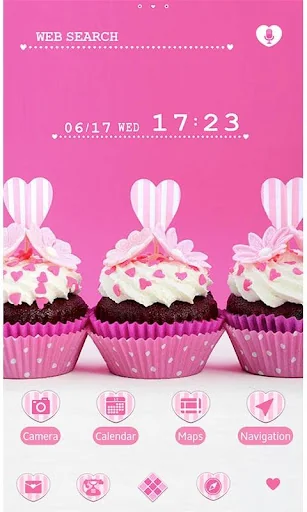 Pink Heart Cupcakes Theme