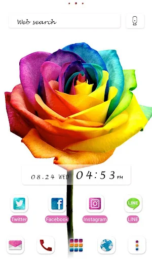 Rainbow Rose +HOME Theme screenshot 1