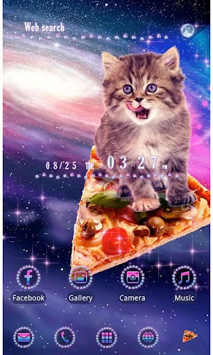 Funny Theme-Pizza Space Cat!- screenshot 1