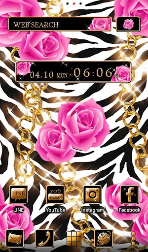Zebra and Roses Wallpaper screenshot 1