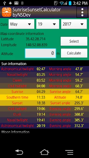 SunriseSunsetCalc byNSDev