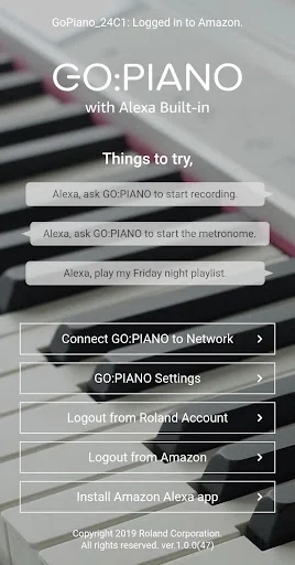 GO:PIANO Alexa Setup