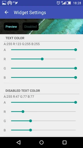 Widget Settings