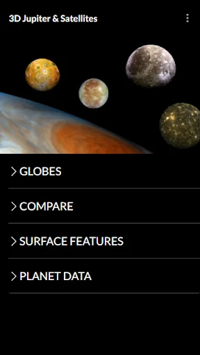 Jupiter & Moons 3D Globe