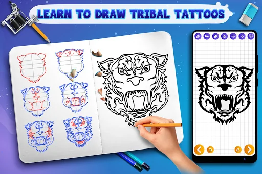 Learn to Draw Tribal Tattoos screenshot 1