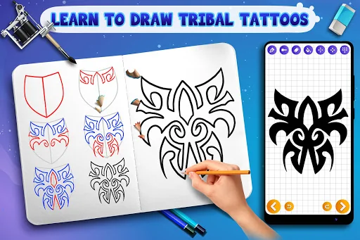 Learn to Draw Tribal Tattoos screenshot 3