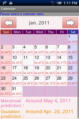 BasalBodyTemperature Rec Lite screenshot 1