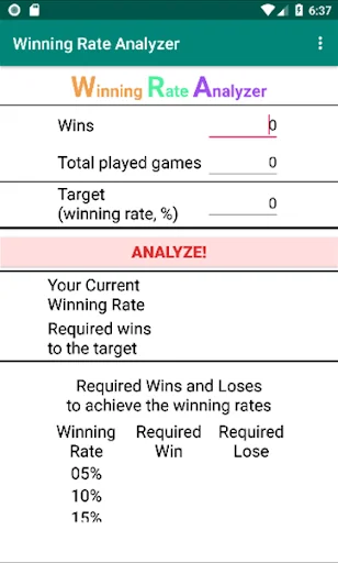 Winning Rate Analyzer