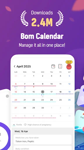Bom Calendar - Period tracker screenshot 2