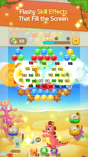 Bubble pop shooter dinosaur