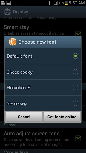 Font settings