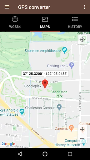 GPS coordinate converter screenshot 2