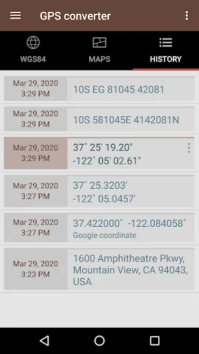 GPS coordinate converter screenshot 3