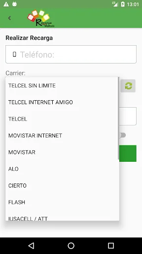 RecargaMarcas TAE screenshot 4