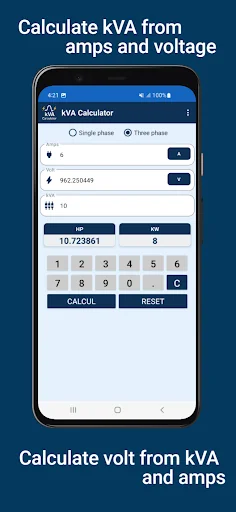 kVA (Single and Three Phase) screenshot 3