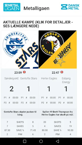 Metalligaen - Live Score
