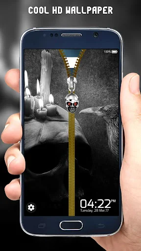 Skull Zipper Lock Screen