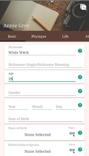 Character Story Planner 2 - Wo