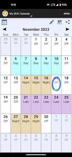 Shift Calendar (since 2013) screenshot 1