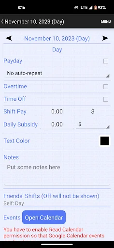 Shift Calendar (since 2013) screenshot 3