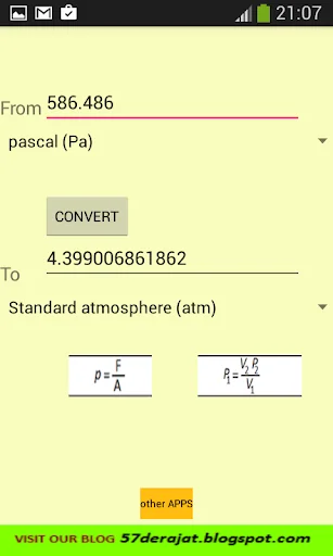 Pressure Converter Equation