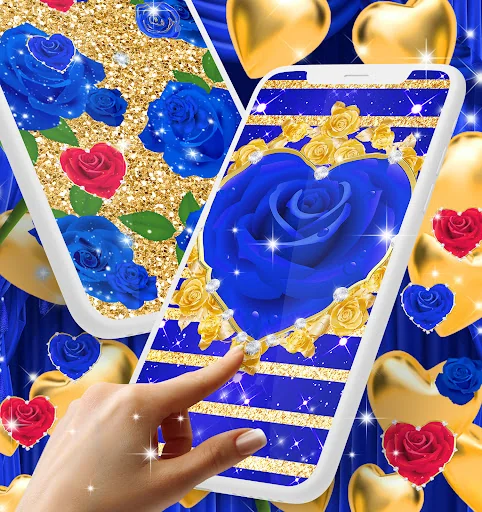 Blue golden rose wallpapers screenshot 2