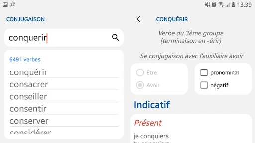 Je Conjugue - French verbs con screenshot 1
