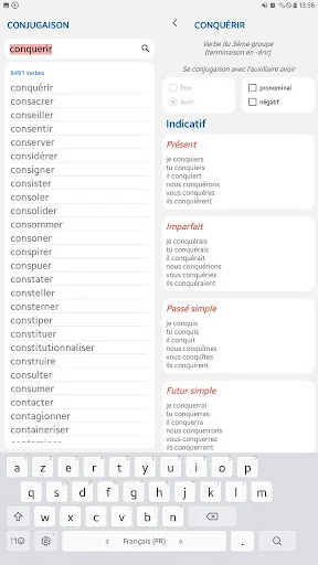 Je Conjugue - French verbs con screenshot 4