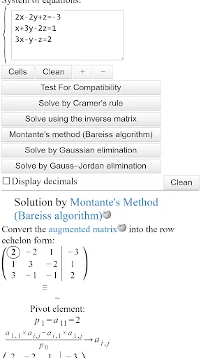 Matrix calculator screenshot 2