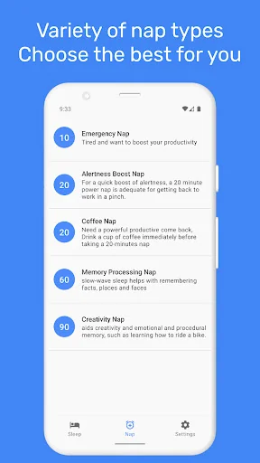 Naps & sleep cycle alarm screenshot 1