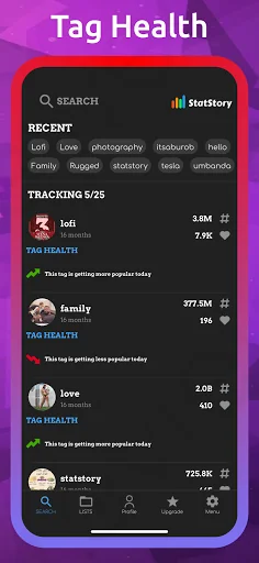 Statstory Live Hashtags & Tags screenshot 4