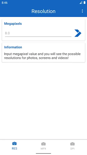 Megapixel Calculator screenshot 1