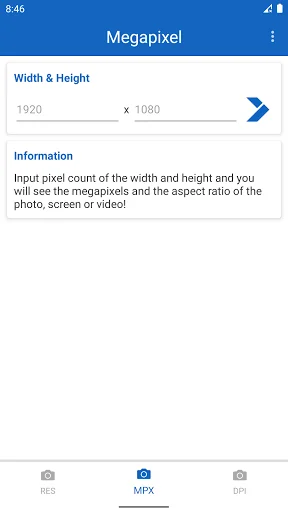 Megapixel Calculator screenshot 2