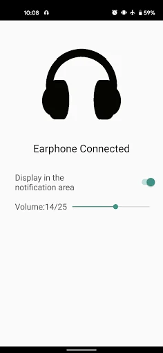 Earphone connection display screenshot 1