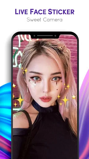 Live Face Sticker Sweet Camera screenshot 1
