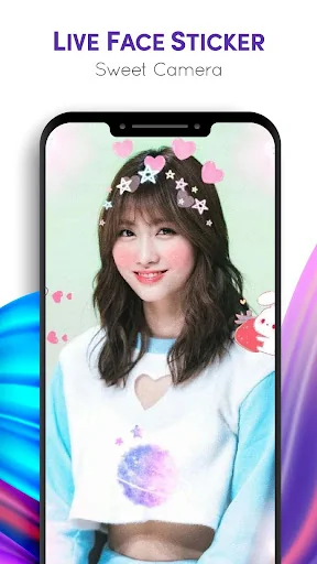Live Face Sticker Sweet Camera screenshot 3
