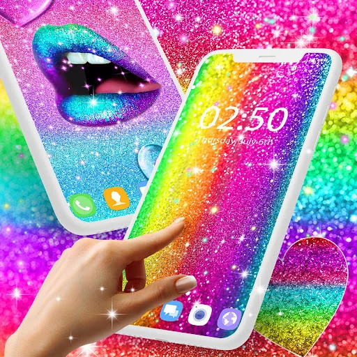Multi color glitter wallpaper screenshot 1