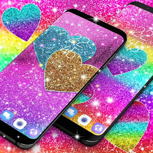 Multi color glitter wallpaper screenshot 2