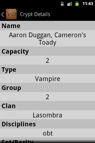 VampiDroid - VTES Cards screenshot 1