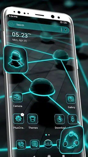 Neon Laser Sphere Theme screenshot 1