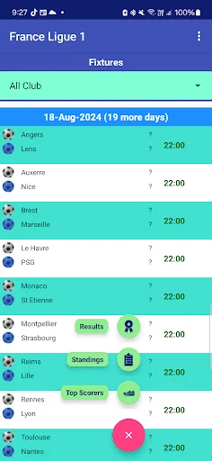 Calendar for France Ligue 1