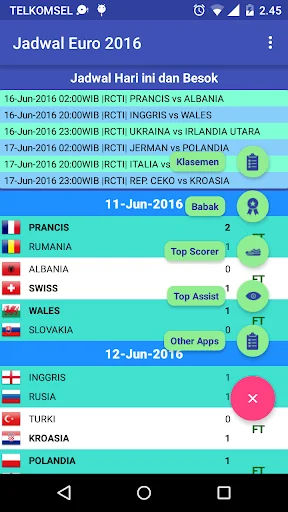 Jadwal Euro 2016