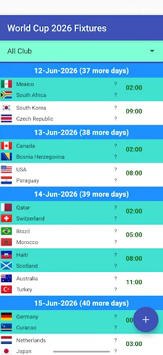World Cup 2026 Fixtures